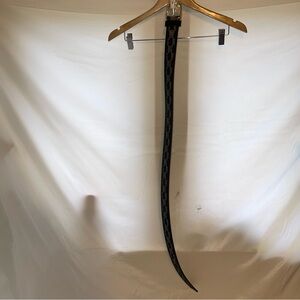 Michael Kors Belt Black Synthetic Leather Signature Logo Gold Buckle Medium